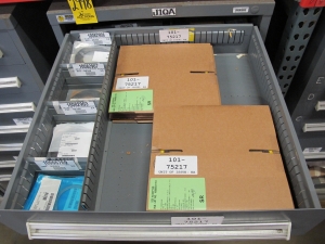 STANLEY VIDMAR HEAVY DUTY 11-DRAWER PARTS CABINET W/ CONTENTS (W-50) LOADING & HANDLING FEE $25-